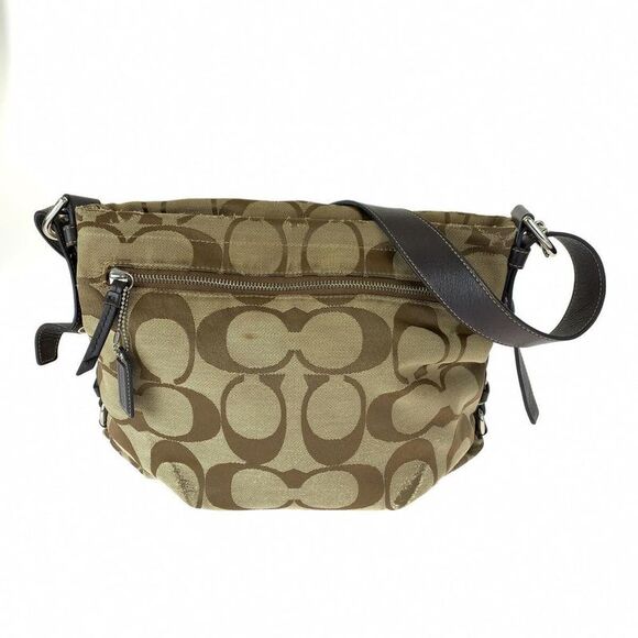 coach Handbags - Pre Loved coach Signature Canvas Handbag Women brown | brown Crossbody Bags